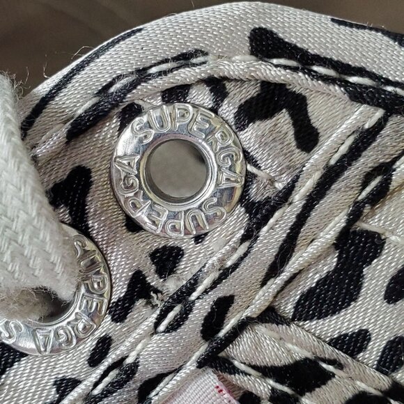 Superga 9.5 USW Trainers Leopard Zebra Print Canvas Sneakers Rubber Sole Unisex - Picture 7 of 10